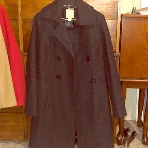 Charcoal 80% wool blend long coat size small